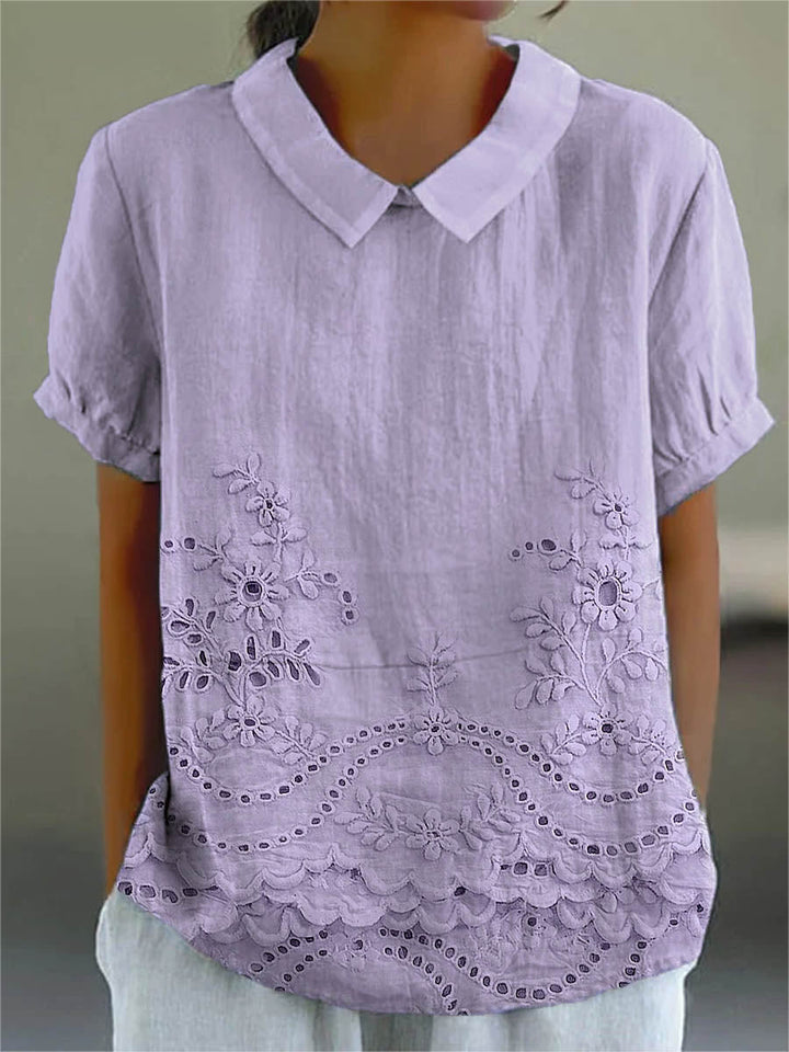 Lily | Floral Embroidery Shirt